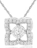 .33CT DIAMOND 14K WHITE GOLD 3D SOLITAIRE MULTI HEART SQUARE FLOWER LOVE PENDANT