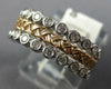 ESTATE WIDE .42CT DIAMOND 14KT WHITE & ROSE GOLD 3D ETOILE ROPE ANNIVERSARY RING