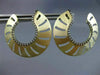 ESTATE LARGE .83CT DIAMOND 14KT YELLOW GOLD ETOILE CIRCULAR OPEN FLAME EARRINGS