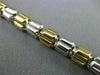 ESTATE 14KT WHITE AND YELLOW GOLD 3D SHINY BARREL ITALIAN BRACELET #22601