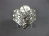 ANTIQUE WIDE 1.26CT DIAMOND 14KT WHITE GOLD THREE ROW V SHAPE ANNIVERSARY RING