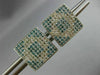 ESTATE 1.0CT WHITE & BLUE DIAMOND 14K WHITE GOLD GEOMETRIC SQUARE EARRINGS 19576