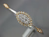 ESTATE WIDE .67CT DIAMOND 18KT WHITE & ROSE GOLD MARQUISE SHAPE BANGLE BRACELET