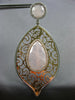 EXTRA LARGE 30.20CT DIAMOND & AAA PINK QUARTZ 14KT ROSE & WHITE GOLD 3D EARRINGS