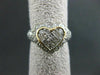 ESTATE LARGE 1.0CT DIAMOND 14K WHITE & YELLOW GOLD HEART FUN RING STUNNING 22372