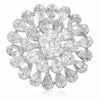 LARGE 3.90CT DIAMOND 18KT WHITE GOLD 3D ROUND & BAGUETTE FLOWER BALLERINA RING