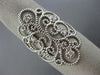 ESTATE WIDE .18CT ROUND DIAMOND 14KT WHITE GOLD CLASSIC OPEN FLOWER ETOILE RING