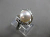 ESTATE DIAMOND 8.5MM SOUTH SEA PEARL 18K WHITE GOLD HEART COCKTAIL RING 12M 6545