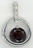 .78CT DIAMOND & AAA SMOKY QUARTZ 14KT WHITE GOLD SOLITAIRE FUN FLOATING PENDANT