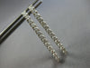 ESTATE LARGE 1.52CT DIAMOND 14K WHITE GOLD INSIDE OUT RECTANGULAR HOOP HANGING EARRINGS