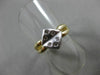 ESTATE WIDE DIAMOND 14KT WHITE & YELLOW GOLD 6 STONE ETOILE SQUARE RING #21399