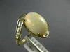 ESTATE LARGE 6.20CT CZ & AAA OPAL 14KT YELLOW GOLD 3D OVAL CRISS CROSS RING