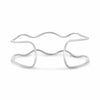 ESTATE .45CT DIAMOND 14KT WHITE GOLD 3D CLASSIC OPEN WAVE CUFF BANGLE BRACELET