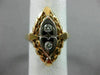ANTIQUE .14CT DIAMOND 14K WHITE & YELLOW GOLD CLASSIC HEART FILIGREE RING #21032