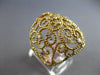 EXTRA LARGE 1.65CT DIAMOND 14KT YELLOW GOLD OPEN FILIGREE ETOILE DOME SHAPE RING