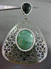 ESTATE 2.23CT DIAMOND AAA AGATE & ONYX 14KT BLACK GOLD FILIGREE CLIP ON EARRINGS