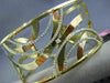 ESTATE LARGE 1.55CT DIAMOND 14K YELLOW GOLD 3D MULTI WAVE FLOWER BANGLE BRACELET