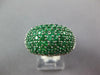 LARGE 3.65CT DIAMOND & AAA EMERALD 14KT WHITE GOLD DOME SHAPE ANNIVERSARY RING