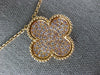 LARGE 1.04CT LIGHT PINK DIAMOND 18KT ROSE GOLD 3D 4 LEAF CLOVER LOVE NECKLACE