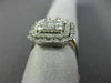 LARGE 1.39CT ROUND PRINCESS & BAGUETTE DIAMOND 18KT WHITE GOLD 3D SQUARE RING