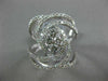 ESTATE EXTRA LARGE 1.90CT DIAMOND 14KT WHITE GOLD 3D OVAL FLOWER LOVE KNOT RING