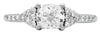 1.2CT DIAMOND 18KT WHITE GOLD ROUND & CUSHION CLASSIC TRIANGULAR ENGAGEMENT RING