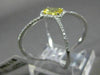 ESTATE LARGE .73CT DIAMOND & AAA YELLOW SAPPHIRE 14K WHITE GOLD 3D HALO FUN RING