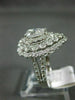 ESTATE LARGE 3.11CT DIAMOND 14K WHITE GOLD CLASSIC HALO FILIGREE ENGAGEMENT RING