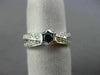 ESTATE .48CT WHITE & BLUE DIAMOND 14KT WHITE GOLD 3D SOLITAIRE STAR X LOVE RING