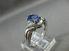 ESTATE WIDE .77CT DIAMOND & AAA TANZANITE 14KT WHITE GOLD ENGAGEMENT RING #15106
