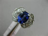 ESTATE LARGE 3.58CT DIAMOND & AAA OVAL TANZANITE 14KT WHITE GOLD ENGAGEMENT RING