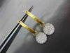 ESTATE .57CT DIAMOND 14KT 2 TONE GOLD 3D PAVE CIRCULAR HOOP FUN EARRINGS #20819