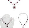 LARGE 36.39CT DIAMOND & AAA RUBY 18K WHITE GOLD OVAL PEAR SHAPE & ROUND NECKLACE
