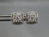 .90CT DIAMOND 14KT WHITE GOLD 3D ROUND & BAGUETTE SQUARE FILIGREE STUD EARRINGS