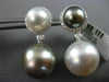 EXTRA LARGE .45CT DIAMOND & SOUTH SEA TAHITIAN PEARL 18KT WHITE GOLD 3D EARRINGS
