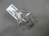 ANTIQUE LARGE OLD MINE DIAMOND 14KT WHITE GOLD FILIGREE NORTH SOUTH RING #19850