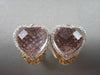 ANTIQUE WIDE 25.22CT HUGE 14KT DIAMOND, CITRINE & PINKISH QUARTZ GOLD EARRINGS!!
