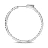 ESTATE 1.50CT DIAMOND 14K WHITE GOLD 3D CLASSIC INSIDE OUT HOOP HANGING EARRINGS