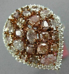 LARGE 2.67CT WHITE & PINK DIAMOND 18K WHITE & ROSE GOLD 3D HALO ANNIVERSARY RING