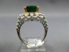LARGE 5.52CT DIAMOND & AAA EMERALD 18KT 2 TONE GOLD EMERALD CUT ENGAGEMENT RING