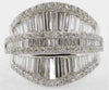 EXTRA LARGE 4.44CT DIAMOND 18KT WHITE GOLD ROUND & BAGUETTE BALLERINA LOVE RING