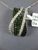 ESTATE .76CT WHITE & GREEN DIAMOND 18KT WHITE GOLD MULTI ROW CRISS CROSS PENDANT