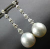 1.45CT DIAMOND & AAA SOUTH SEA PEARL 18KT WHITE GOLD 3D JOURNEY HANGING EARRINGS