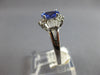 1.42CT DIAMOND & AAA TANZANITE 14K WHITE GOLD 3D OVAL & BAGUETTE ENGAGEMENT RING