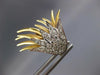 ESTATE LARGE 1.35CT DIAMOND 18KT WHITE & YELLOW GOLD 3D FLOWER CLIP ON EARRINGS