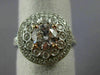 ESTATE WIDE 1.58CT WHITE & PINK DIAMOND 18K WHITE & ROSE GOLD 3D ENGAGEMENT RING