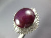 ESTATE EXTRA LARGE 22.50CT DIAMOND & AAA STAR RUBY PLATINUM OVAL BALLERINA RING