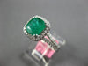 1.66CT DIAMOND & AAA EMERALD 18KT WHITE GOLD 3D CUSHION & ROUND ENGAGEMENT RING