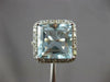 LARGE 10.21CT DIAMOND & AAA AQUAMARINE 14KT WHITE GOLD 3D SQUARE ENGAGEMENT RING