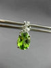 ESTATE 2.18CT DIAMOND & AAA PERIDOT 14KT WHITE GOLD 3D BOW OVAL HANGING EARRINGS